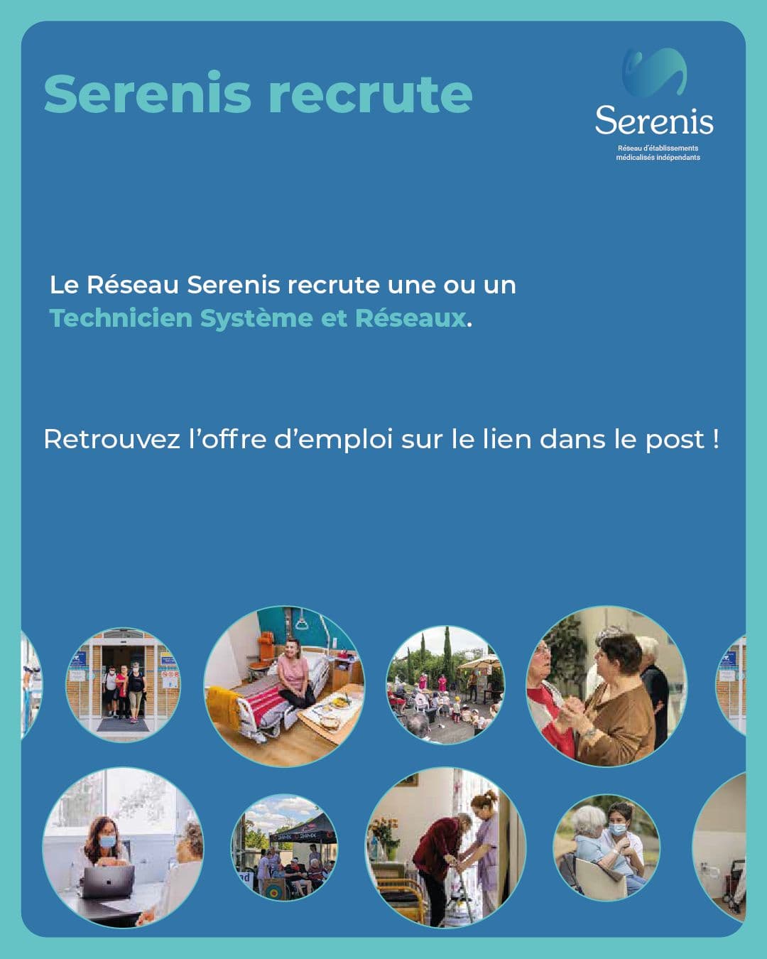 Le Réseau Serenis recrute une ou un Technicien Système Réseaux.
Serenis rassemble plusieurs établissements indépendant